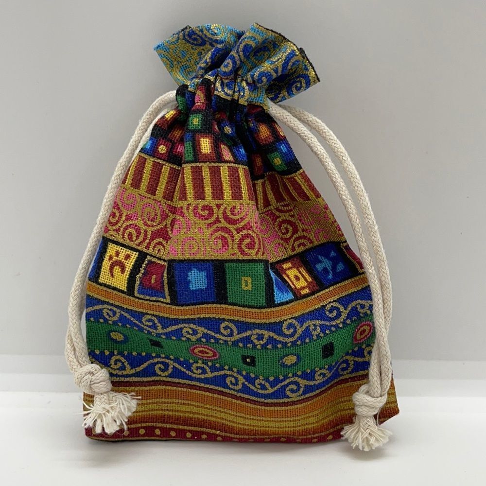 NWT Colorful Designed Drawstring Jewelry Pouch